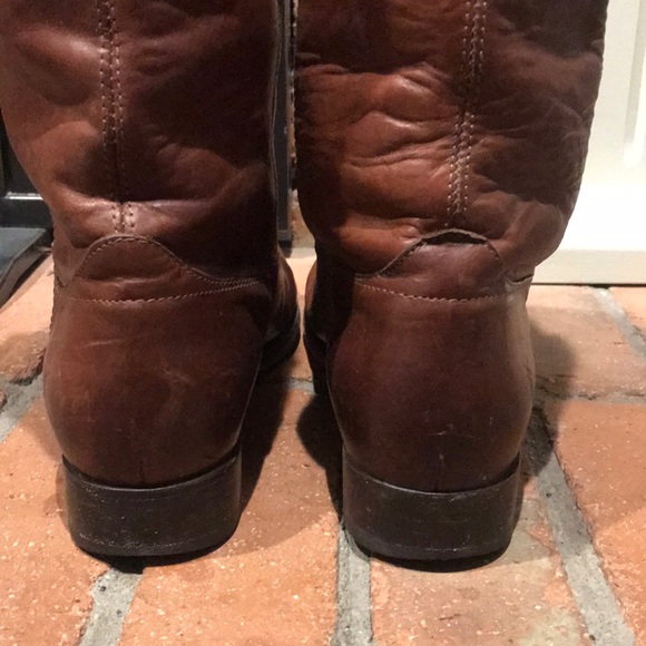 Frye 'Melissa Button' Leather Boots in BROWN (8.5) - Picture 12 of 16